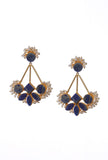 Yale Blue Stone Pearl Earrings