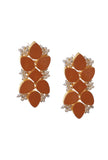 Light Orange Gold Stone Pearl Earrings