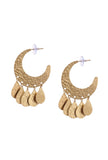 Moon Chain Brass Earrings