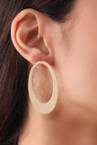 Oval Space Brass Earrings