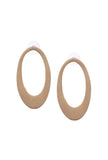 Oval Space Brass Earrings