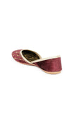 Mule Wine Contrast Velvet Jutti