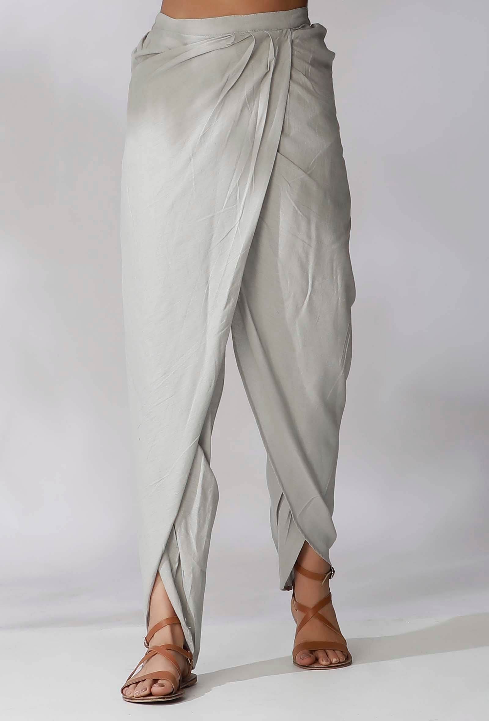 Buy Vasstram Black Modal Satin Dhoti Pants For Women Available online at  ScrollnShops