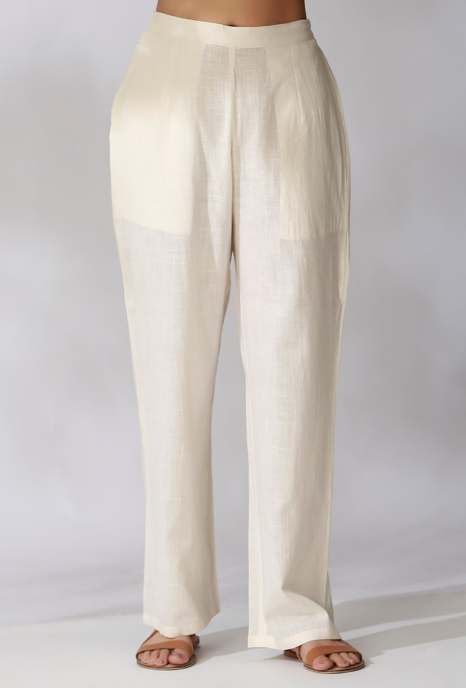 Men Slim Fit Cream Pure Cotton Trousers Price in India Full Specifications   Offers  DTashioncom