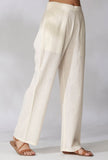 White Cotton Pants With Pockets