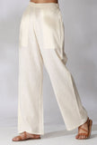 White Cotton Pants With Pockets