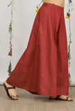 Carmine Red Khadi Cotton Flared Palazzo