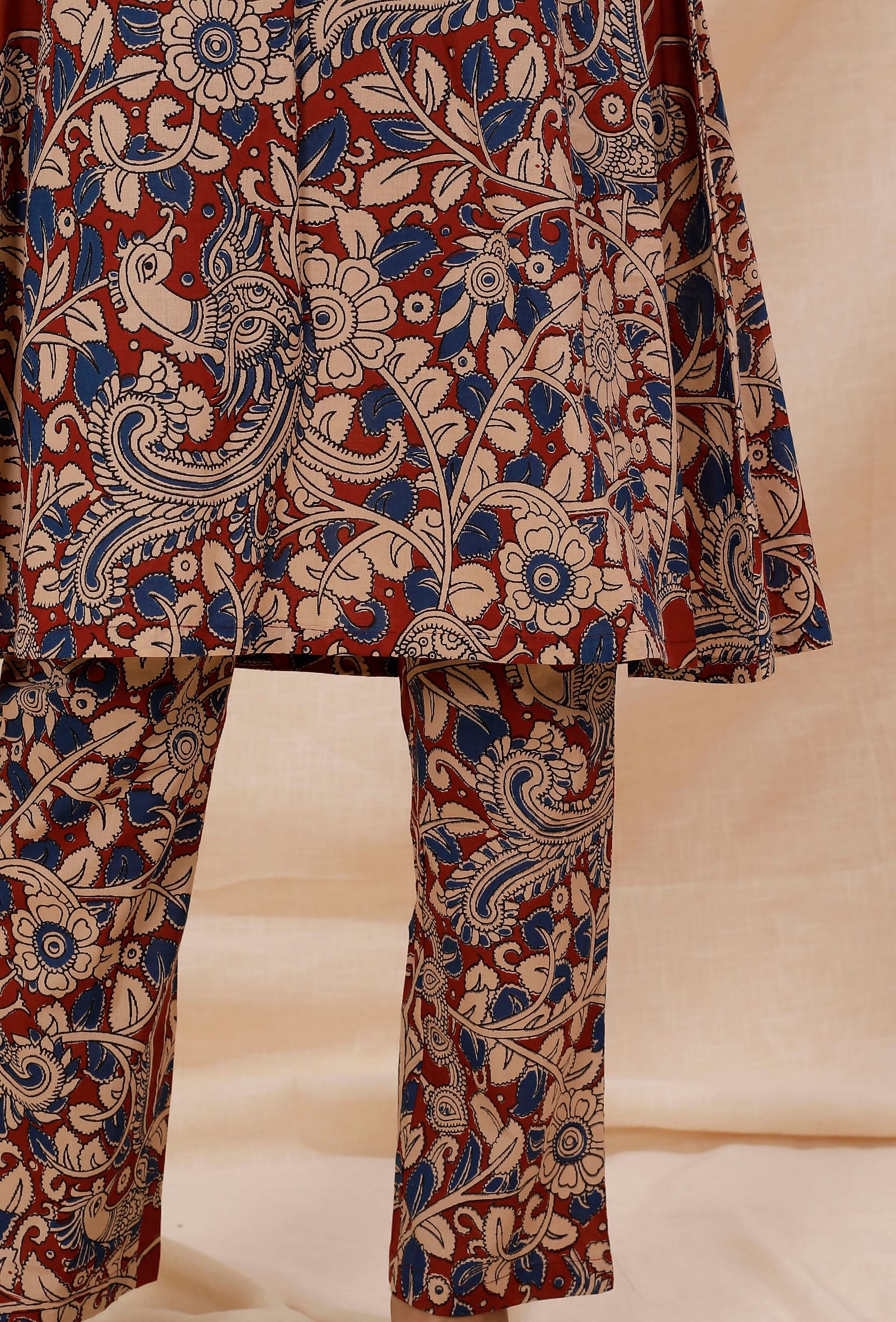 Rozana Bali Kalamkari Cotton Silk Pants