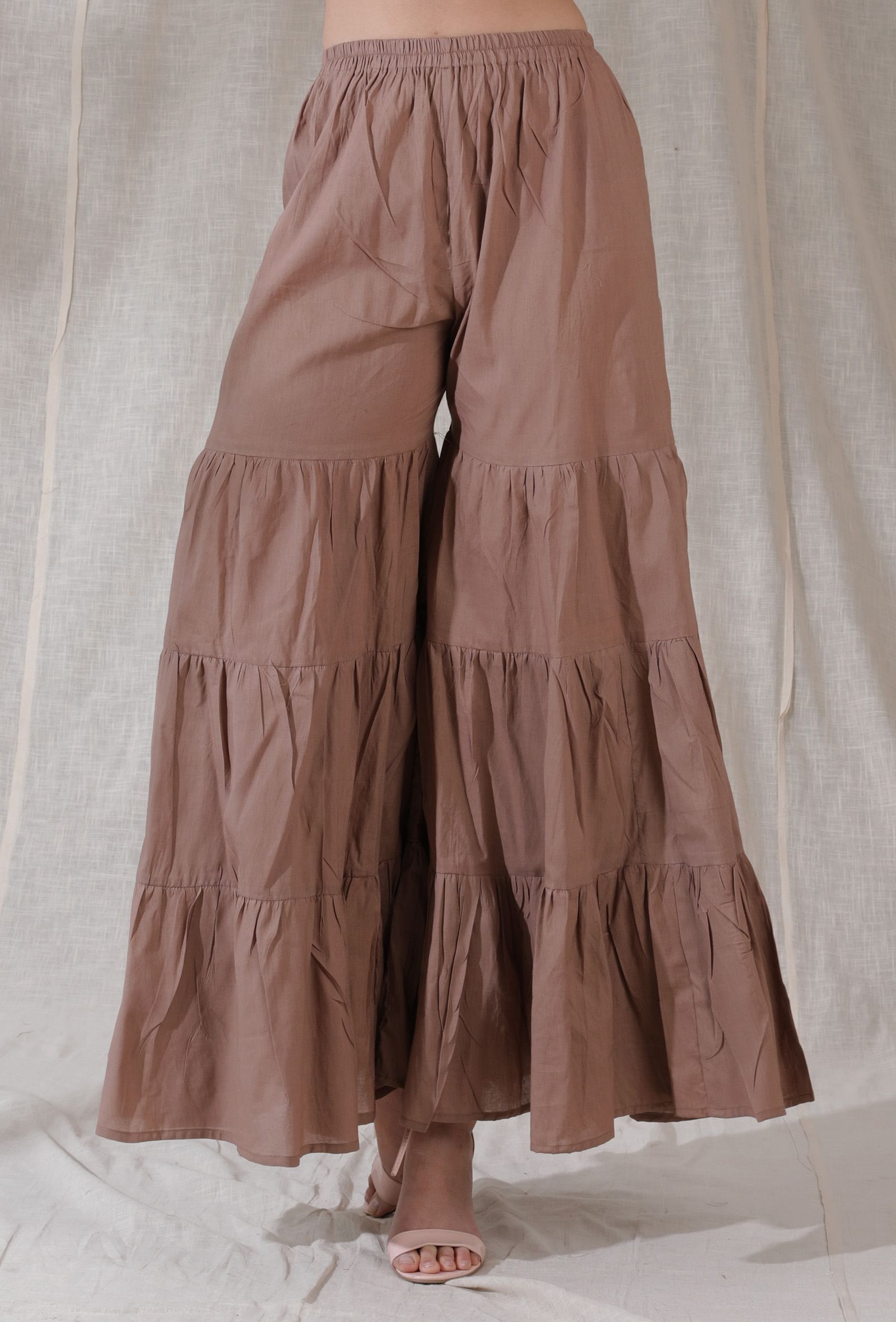 Buy Black Cotton Crop Top with Multicolor Hand Block Printed Pants- Set of  2, RZ12/KARI2
