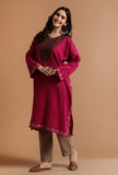 Purplish Red Kashmiri Sozni Embroidery Phiran-Free Size