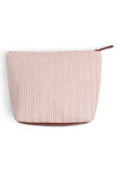 Blush White Basket Raffia Weave Pouch Bag