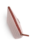 Blush White Basket Raffia Weave Pouch Bag